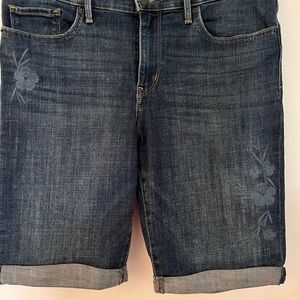 Levi’s Womens 31 embroidered denim shorts dark blue